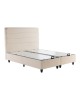 Κρεβάτι διπλό Linteda με αποθηκευτικό χώρο κρεμ βελούδο 160x200εκ 424-000008
