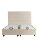 Κρεβάτι διπλό Linteda με αποθηκευτικό χώρο κρεμ βελούδο 160x200εκ 424-000008