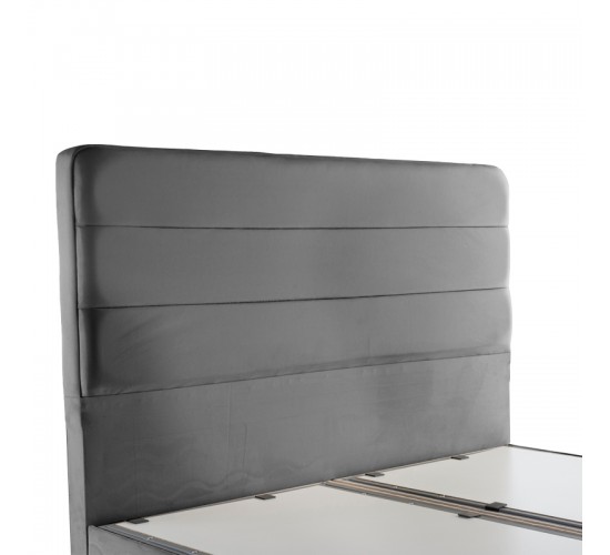 Κρεβάτι διπλό Linteda με αποθηκευτικό χώρο ανθρακί βελούδο 160x200εκ 424-000010