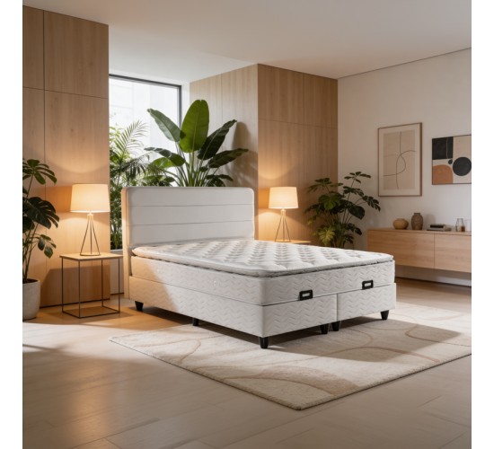 Κρεβάτι διπλό Linteda με αποθηκευτικό χώρο γκρι βελούδο 160x200εκ 424-000012