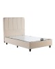 Κρεβάτι ημίδιπλο Lunda με αποθηκευτικό χώρο κρεμ βελούδο 120x200εκ 424-000013