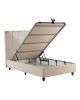 Κρεβάτι ημίδιπλο Lunda με αποθηκευτικό χώρο κρεμ βελούδο 120x200εκ 424-000013