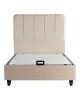 Κρεβάτι ημίδιπλο Lunda με αποθηκευτικό χώρο κρεμ βελούδο 120x200εκ 424-000013