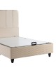 Κρεβάτι ημίδιπλο Lunda με αποθηκευτικό χώρο κρεμ βελούδο 120x200εκ 424-000013