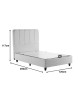 Κρεβάτι ημίδιπλο Lunda με αποθηκευτικό χώρο κρεμ βελούδο 120x200εκ 424-000013