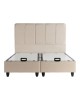 Κρεβάτι διπλό Lunda με αποθηκευτικό χώρο κρεμ βελούδο 160x200εκ 424-000014