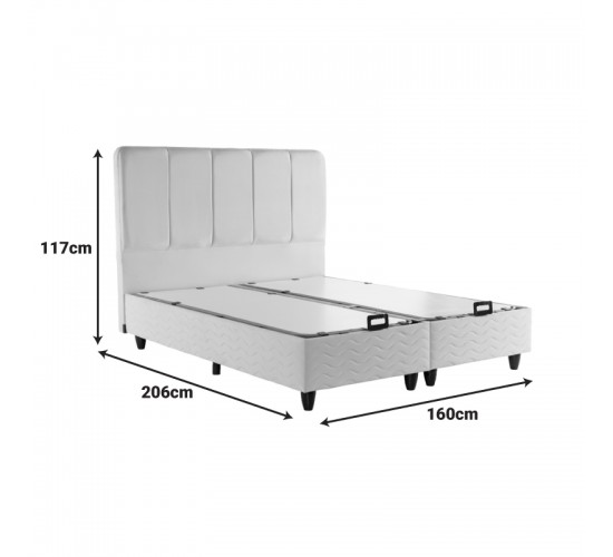 Κρεβάτι διπλό Lunda με αποθηκευτικό χώρο ανθρακί βελούδο 160x200εκ 424-000016