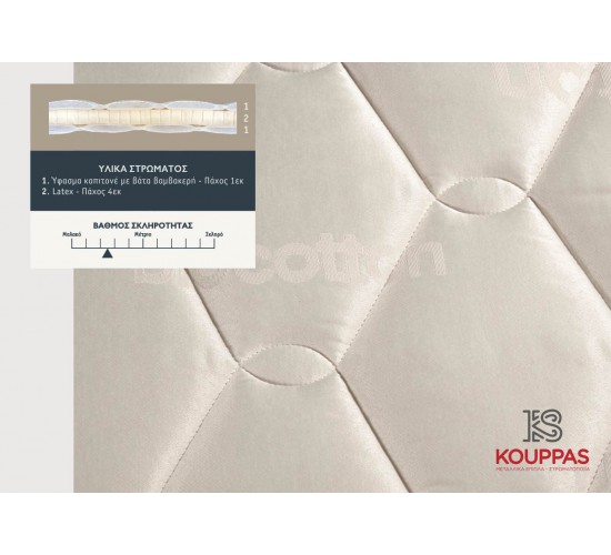 KPS ΑΝΩΣΤΡΩΜΑ LATEX 130X190X6ΕΚ BIOCOTTON 08.02.231-1 5752 KPS ΑΝΩΣΤΡΩΜΑ LATEX 130X190X6ΕΚ BIOCOTTON 08.02.231-1 5752