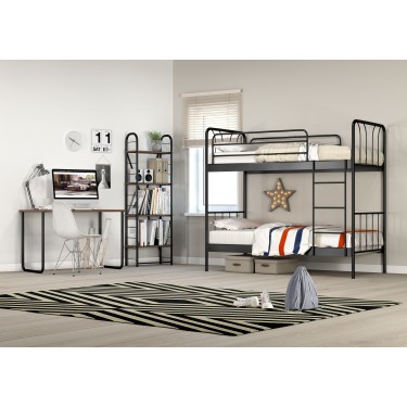 KPS / ΣΕΤ ΥΠΝΟΔΩΜΑΤΙΟΥ LINES ΜΕ ΚΟΥΚΕΤΑ ΜΕΤΑΛΛΙΚΗ, ΓΡΑΦΕΙΟ ΚΑΙ ΒΙΒΛΙΟΘΗΚΗ ΓΙΑ ΣΤΡΩΜΑΤΑ 90Χ200 ΕΚ. 7600