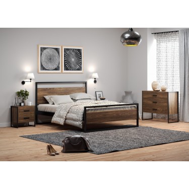 KPS/ ΛΩΡΑ  ΣΕΤ ΚΡΕΒΑΤΟΚΑΜΑΡΑ 4 ΤΕΜ ΞΥΛΟ-ΜΕΤΑΛΛΟ ΓΙΑ ΣΤΡΩΜΑ 160Χ200 ΕΚ 7603