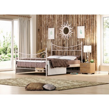 ΥΒΟΝΝΗ ΚΡΕΒΑΤΙ ΜΕΤΑΛΛΙΚΟ ΙΒΟΥΑΡ ΔΙΠΛΟ ΕΛΛΗΝΙΚΗΣ ΚΑΤΑΣΚΕΥΗΣ ΓΙΑ ΣΤΡΩΜΑ 160Χ190ΕΚ. ΜΕ ΤΑΒΛΕΣ 01.30.198Β 7743