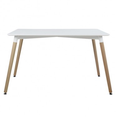 ΤΡΑΠΕΖΙ MINIMAL HM008.01 ΛΕΥΚΟ MDF, ΞΥΛΙΝΑ ΠΟΔΙΑ ΟΞΙΑ, 120Χ80X73Υ ΕΚ.