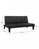 ΚΑΝΑΠΕΣ ΚΡΕΒΑΤΙ 3Θ HM3002.02 ΜΑΥΡΟΣ PU ΜΕ ΓΑΖΙΑ 186x90x82 3θέσιος