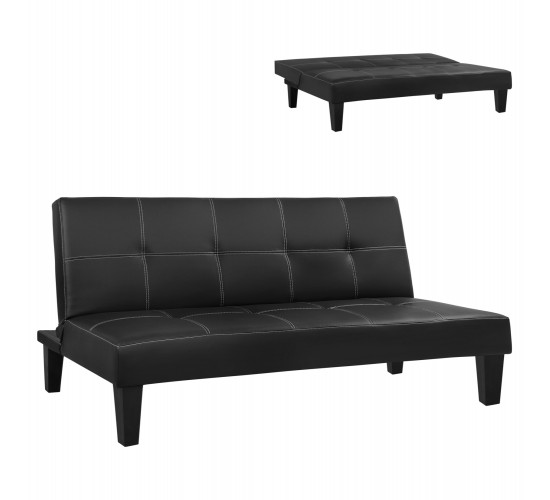 ΚΑΝΑΠΕΣ ΚΡΕΒΑΤΙ 3Θ HM3002.02 ΜΑΥΡΟΣ PU ΜΕ ΓΑΖΙΑ 186x90x82 3θέσιος