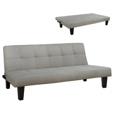 ΚΑΝΑΠΕΣ ΚΡΕΒΑΤΙ ODESSA HM3000.01 ΥΦΑΣΜΑ ΜΠΕΖ 179x80x79 εκ. 3θέσιος