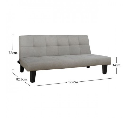 ΚΑΝΑΠΕΣ ΚΡΕΒΑΤΙ ODESSA HM3000.01 ΥΦΑΣΜΑ ΜΠΕΖ 179x80x79 εκ. 3θέσιος
