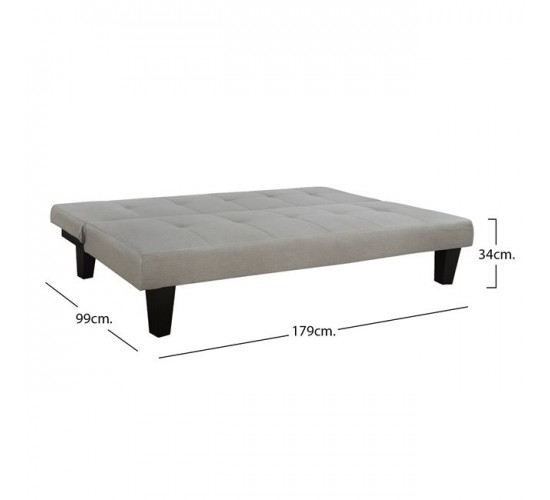 ΚΑΝΑΠΕΣ ΚΡΕΒΑΤΙ ODESSA HM3000.01 ΥΦΑΣΜΑ ΜΠΕΖ 179x80x79 εκ. 3θέσιος