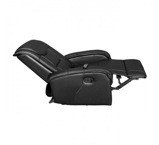 ΠΟΛΥΘΡΟΝΑ RELAX ΜΕ ΜΗΧΑΝΙΣΜΟ MASSAGE ROCCA HM0026.01 PU ΜΑΥΡΟ 80x96x97 εκ.