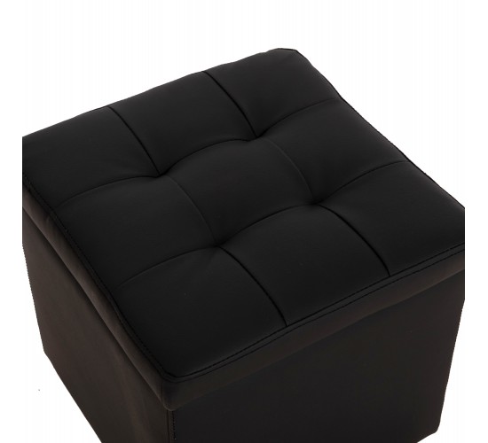 ΣΚΑΜΠΩ ΜΕ ΑΠΟΘΗΚΕΥΤΙΚΟ ΧΩΡΟ PU ΜΑΥΡΟ CUBE HM224.01 38x38x36.5Υεκ.