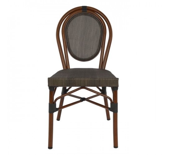 ΚΑΡΕΚΛΑ ΑΛΟΥΜΙΝΙΟΥ KASON BAMBOO LOOK ΚΑΦΕ ΜΕ TEXTLINE 40,5x56,5x89,5 εκ. HM5026