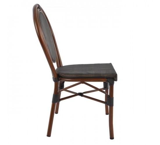 ΚΑΡΕΚΛΑ ΑΛΟΥΜΙΝΙΟΥ KASON BAMBOO LOOK ΚΑΦΕ ΜΕ TEXTLINE 40,5x56,5x89,5 εκ. HM5026