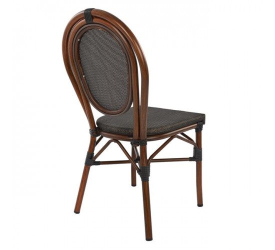 ΚΑΡΕΚΛΑ ΑΛΟΥΜΙΝΙΟΥ KASON BAMBOO LOOK ΚΑΦΕ ΜΕ TEXTLINE 40,5x56,5x89,5 εκ. HM5026
