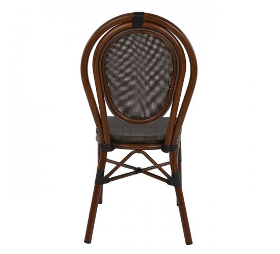 ΚΑΡΕΚΛΑ ΑΛΟΥΜΙΝΙΟΥ KASON BAMBOO LOOK ΚΑΦΕ ΜΕ TEXTLINE 40,5x56,5x89,5 εκ. HM5026