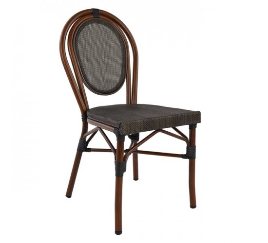 ΚΑΡΕΚΛΑ ΑΛΟΥΜΙΝΙΟΥ KASON BAMBOO LOOK ΚΑΦΕ ΜΕ TEXTLINE 40,5x56,5x89,5 εκ. HM5026