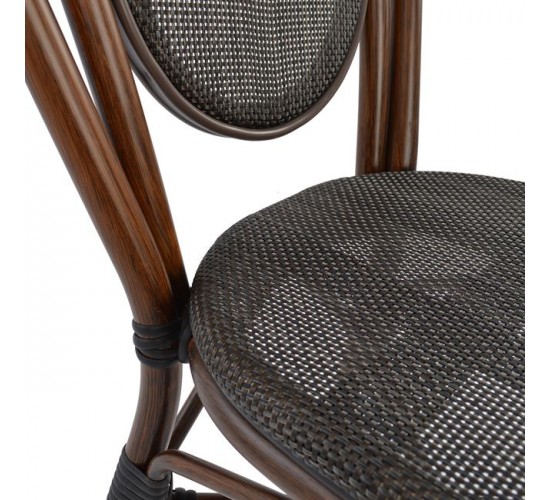ΚΑΡΕΚΛΑ ΑΛΟΥΜΙΝΙΟΥ KASON BAMBOO LOOK ΚΑΦΕ ΜΕ TEXTLINE 40,5x56,5x89,5 εκ. HM5026