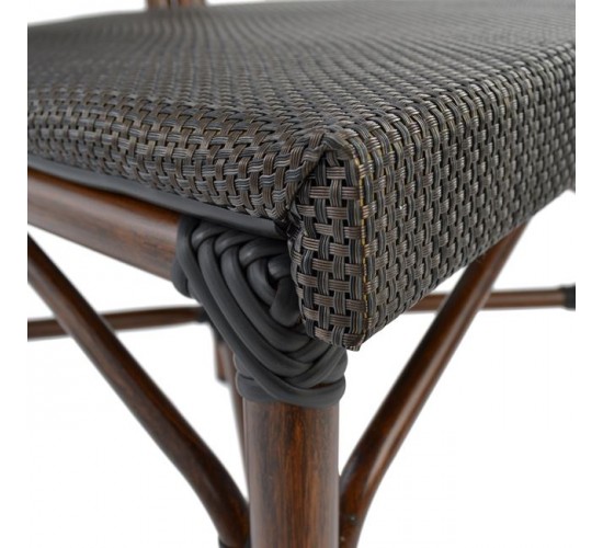 ΚΑΡΕΚΛΑ ΑΛΟΥΜΙΝΙΟΥ KASON BAMBOO LOOK ΚΑΦΕ ΜΕ TEXTLINE 40,5x56,5x89,5 εκ. HM5026
