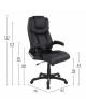 ΚΑΡΕΚΛΑ ΓΡΑΦΕΙΟΥ THORIN HM1050.01 ΜΕ MASSAGE ΜΑΥΡΗ HOMEMARKT 62x70x127Y εκ.