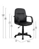 ΚΑΡΕΚΛΑ ΓΡΑΦΕΙΟΥ GRANE HM1005 ΜΕ ΜΠΡΑΤΣΑ ΜΑΥΡO PU 56,5x50x88-100Υ εκ.
