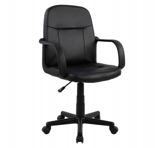 ΚΑΡΕΚΛΑ ΓΡΑΦΕΙΟΥ GRANE HM1005 ΜΕ ΜΠΡΑΤΣΑ ΜΑΥΡO PU 56,5x50x88-100Υ εκ.