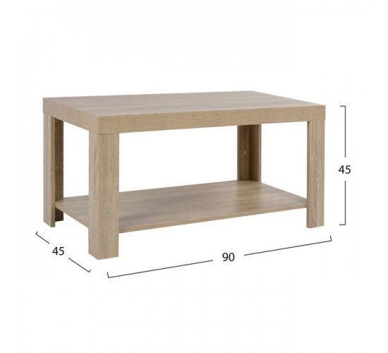 ΤΡΑΠΕΖΙ ΣΑΛΟΝΙΟΥ ΜΕΛΑΜΙΝΗΣ ALAYNA HM2207.02 SONAMA 90X45X45 εκ.
