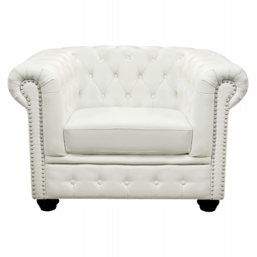 ΠΟΛΥΘΡΟΝΑ T.CHESTERFIELD POLINA HM3011.02 PU ΛΕΥΚΟ ΜΑΤ 110x90x73Y εκ.