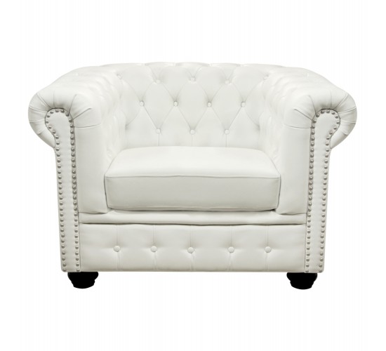 ΠΟΛΥΘΡΟΝΑ T.CHESTERFIELD POLINA HM3011.02 PU ΛΕΥΚΟ ΜΑΤ 110x90x73Y εκ.