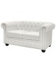 ΚΑΝΑΠΕΣ 2ΘΕΣΙΟΣ T.CHESTERFIELD HM3010.02 ΤΕΧΝΟΔΕΡΜΑ ΛΕΥΚΟ ΜΑΤ 155x90x73 εκ. 2θέσιος