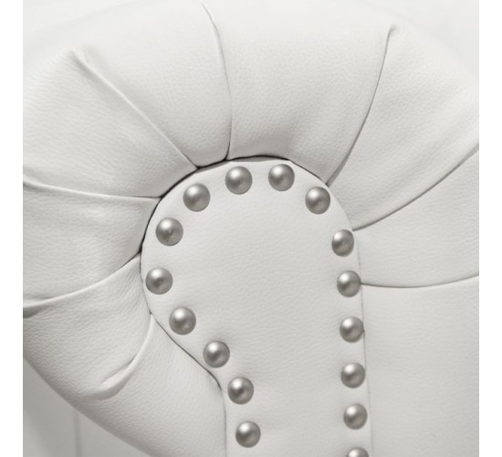 ΚΑΝΑΠΕΣ 2ΘΕΣΙΟΣ T.CHESTERFIELD HM3010.02 ΤΕΧΝΟΔΕΡΜΑ ΛΕΥΚΟ ΜΑΤ 155x90x73 εκ. 2θέσιος