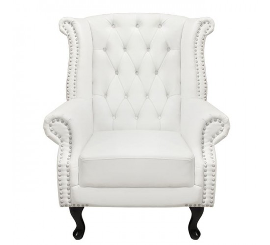 ΠΟΛΥΘΡΟΝΑ-ΜΠΕΡΖΕΡΑ T.CHESTERFIELD POLINA HM0053.02 PU ΛΕΥΚΟ ΜΑΤ 83x75x107Yεκ.