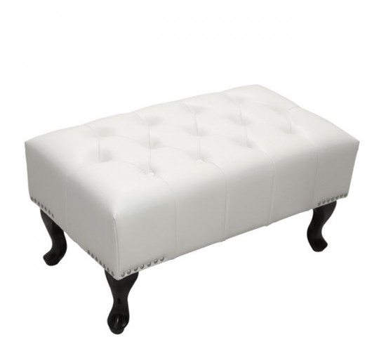 ΤΑΜΠΟΥΡΕ ΥΠΟΠΟΔΙΟ T.CHESTERFIELD EMMA HM226.02 PU ΛΕΥΚΟ-ΜΑΥΡΑ ΠΟΔΙΑ 80x44x39Yεκ.