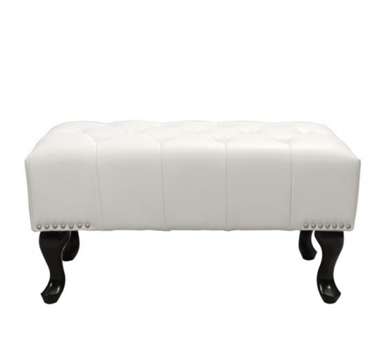 ΤΑΜΠΟΥΡΕ ΥΠΟΠΟΔΙΟ T.CHESTERFIELD EMMA HM226.02 PU ΛΕΥΚΟ-ΜΑΥΡΑ ΠΟΔΙΑ 80x44x39Yεκ.