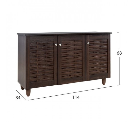 ΠΑΠΟΥΤΣΟΘΗΚΗ-ΝΤΟΥΛΑΠΙ 3 ΠΟΡΤΕΣ IGGY HM2211.01 WENGE 114Χ34Χ68εκ.