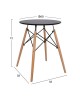 ΤΡΑΠΕΖΙ MINIMAL ΣΤΡΟΓΓΥΛΟ HM0060.02 ΜΑΥΡΟ ΧΡΩΜΑ MDF-ΠΟΔΙΑ ΟΞΙΑΣ ΦΥΣΙΚΟ Φ60Χ72Υεκ.