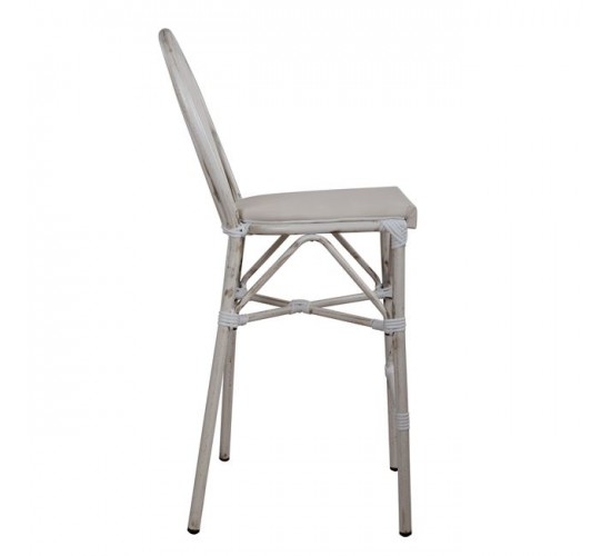 ΣΚΑΜΠΩ ΑΛΟΥΜΙΝΙΟΥ BAMBOO LOOK ΠΑΤΙΝΑ ΛΕΥΚΟ ΜΕ TEXTLINE HM5110 41x52x116 εκ.
