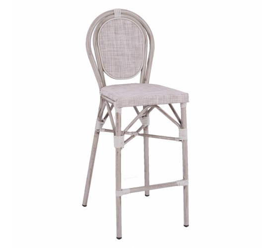 ΣΚΑΜΠΩ ΑΛΟΥΜΙΝΙΟΥ BAMBOO LOOK ΠΑΤΙΝΑ ΛΕΥΚΟ ΜΕ TEXTLINE HM5110 41x52x116 εκ.