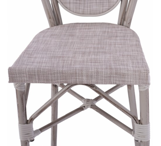 ΣΚΑΜΠΩ ΑΛΟΥΜΙΝΙΟΥ BAMBOO LOOK ΠΑΤΙΝΑ ΛΕΥΚΟ ΜΕ TEXTLINE HM5110 41x52x116 εκ.