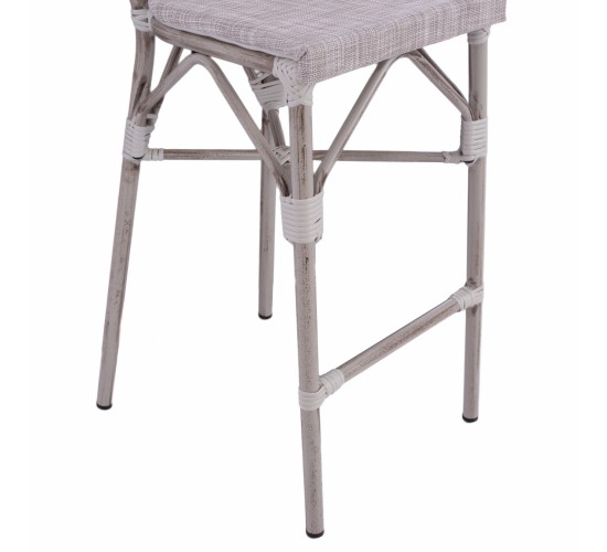 ΣΚΑΜΠΩ ΑΛΟΥΜΙΝΙΟΥ BAMBOO LOOK ΠΑΤΙΝΑ ΛΕΥΚΟ ΜΕ TEXTLINE HM5110 41x52x116 εκ.