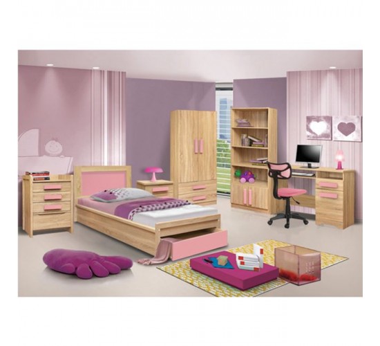 ΒΙΒΛΙΟΘΗΚΗ PLAYROOM SONAMA-ΡΟΖ HM10146.03 80X35X180εκ.