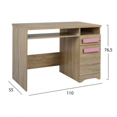 ΓΡΑΦΕΙΟ PLAYROOM SONAMA  ΡΟΖ ΧΕΡΟΥΛΙ HM11154.02 110X55X76.5