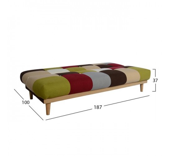 ΚΑΝΑΠΕΣ ΚΡΕΒΑΤΙ 3Θ HM3003 LEONARDO MIXED COLOR 180x80x75Υεκ. 3θέσιος